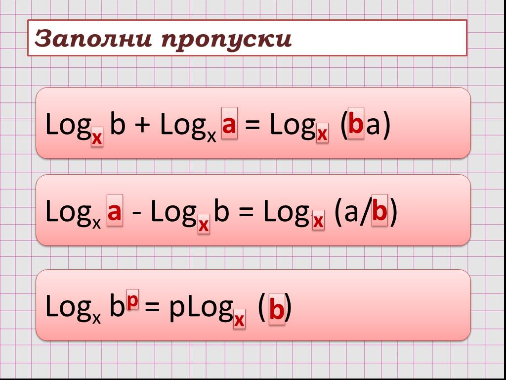 Log a x2 2 1. Log - log. Log a + log b. Log a b = c. ОДЗ log a b.