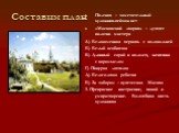 Составим план. Поленов – замечательный художник-пейзажист «Московский дворик» – лучшее полотно мастера А) Белокаменная церковь с колокольней Б) Белый особнячок В) Длинный сарай и колодец, женщина с коромыслом Г) Понурая лошадка Д) Белоголовая ребятня Е) За забором – купеческая Москва 3. Прекрасное н