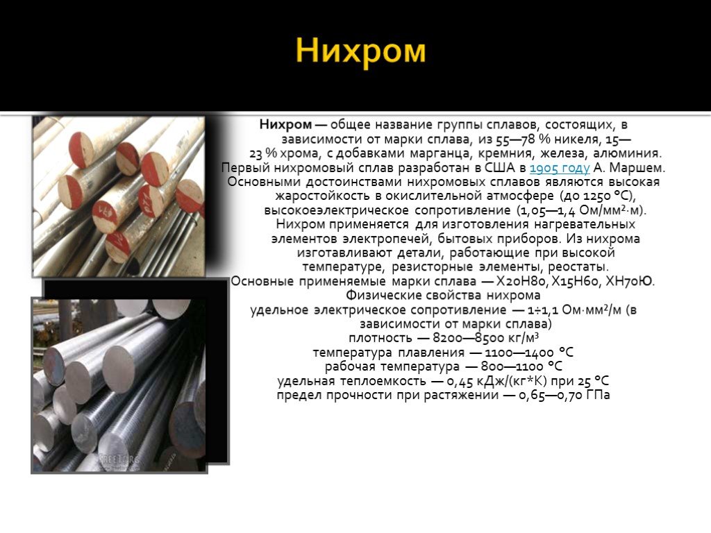 Никелевые сплавы презентация