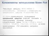 Реализация методики тесно связана с использованием, настройкой и развертыванием программного средства УЗ (Know-Net Tool). На этапе стратегического планирования программное средство позволяет описывать и структурировать основные элементы концептуальной схемы (активы и объекты знаний, стратегия, проце