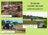 Влияние хозяйственной деятельности: Вырубка лесов Распашка земель. Применение удобрений и ядохимикатов