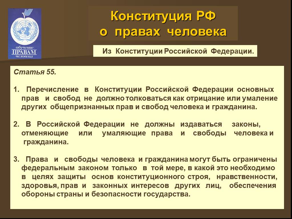 Статью 22 конституции рф. Ст 55 Конституции Российской Федерации. Статья 55 Конституции Российской Федерации. Ограничивающие статьи Конституции.