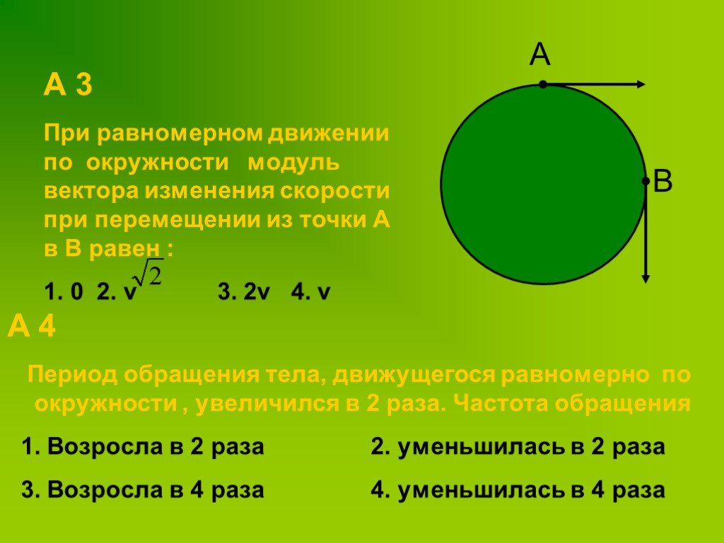 Точечное тело движется по окружности