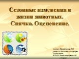 Сезонные изменения в жизни животных. Спячка. Оцепенение. Автор: Никифорова Е.Н. учитель биологии и географии 1 категории, МБОУ школа-интернат №1 г. Саров