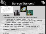 Sensory Systems. Camera: Advanced versions of Hubble imaging systems Wide Field and Planetary Camera 2 (WFPC2) Near Infrared Camera and Multi-object Spectrometer (NICMOS) Space Telescope Imaging Spectrograph (STIS) Temperature Monitoring Systems Seismic Activities Monitors – study meteor hits Radiat