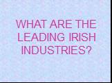 WHAT ARE THE LEADING IRISH INDUSTRIES?