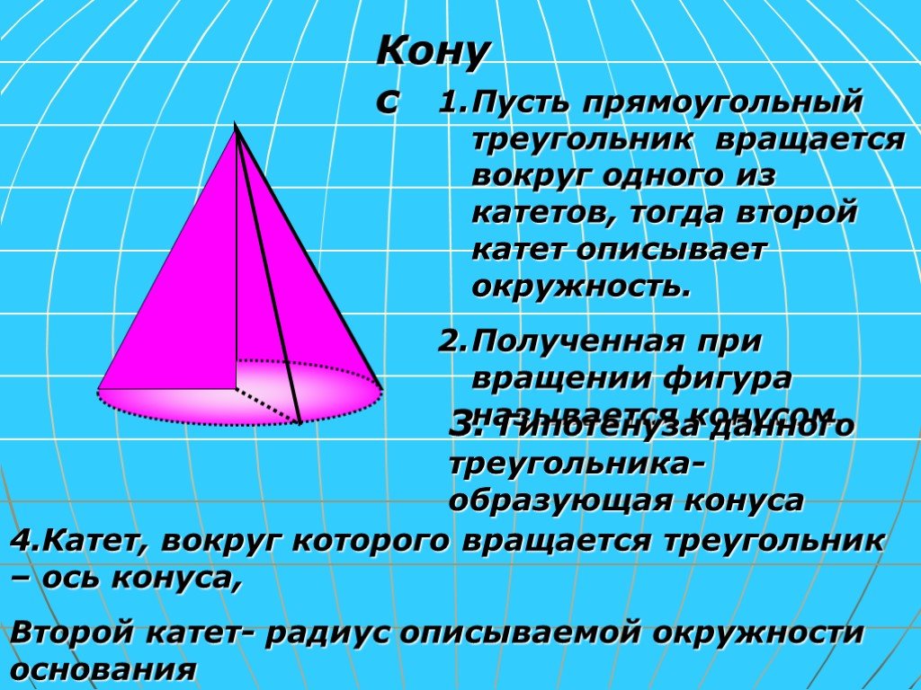 Прямоугольный треугольник конуса. Треугольник вращается вокруг. Треугольник вращается вокруг гипотенузы. Осевое сечение конуса прямоугольный треугольник. При вращении треугольника вокруг.