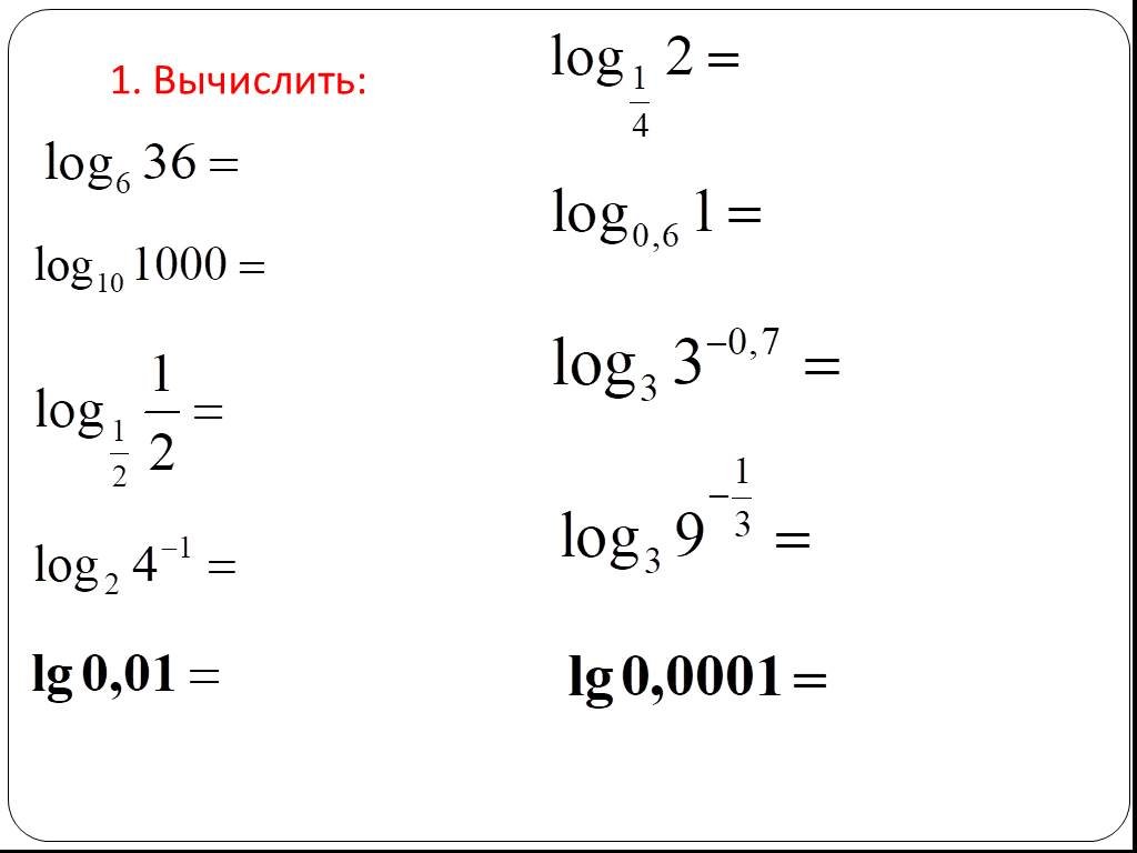 Понятие логарифма презентация 10 класс