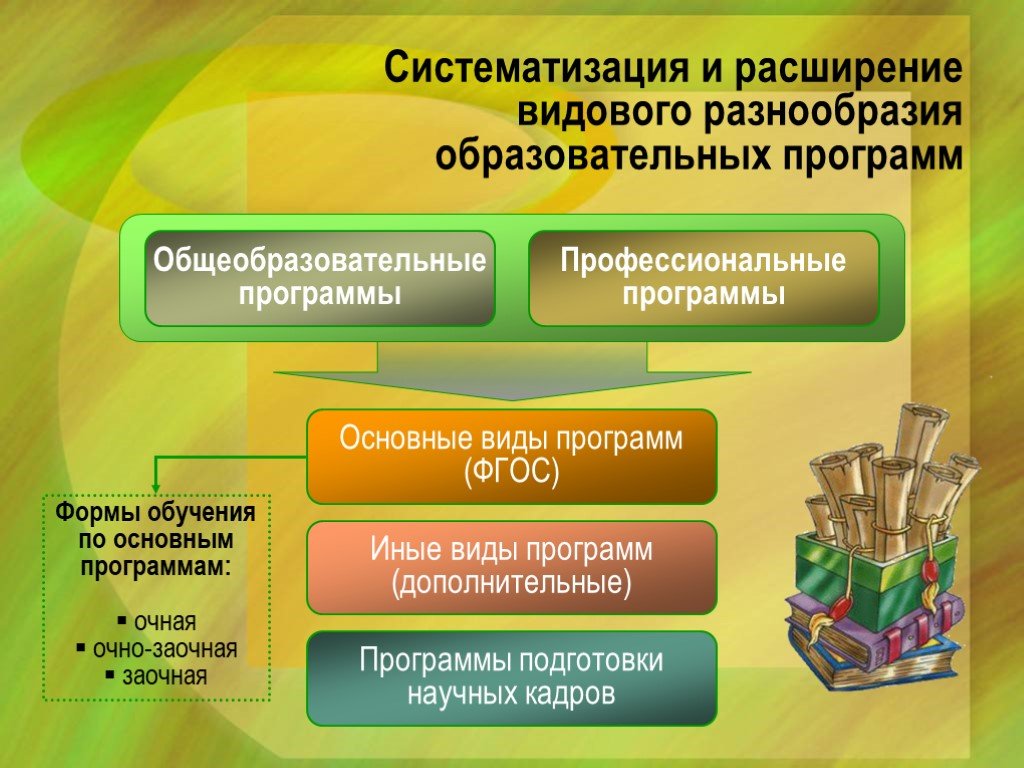 Разнообразие образования. Многообразие образовательных программ. Иные виды образовательных программ. Закон об образовании. Тип программы. Разнообразие образовательных средств.