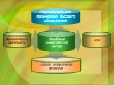 Образовательная организация высшего образования. обособление университетского сектора. образовательная деятельность. НИР. широкая академическая автономия