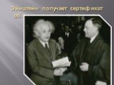 Эйнштейн получает сертификат об американском гражданстве (1940)