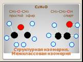 С2Н6О СН3-О-СН3 СН3-СН2-ОН простой эфир спирт. Структурная изомерия. Межклассовая изомерия