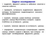 Задачи исследования. выделить фермент уреазу из арбузных семечек и семечек кабачка; проверить активность выделенного фермента методом тестирования выделяющегося аммиака фенолфталеином; выявить влияние солей тяжёлых металлов (ацетата свинца Pb(CH3COO)2 и нитрата кадмия Cd(NO3)2) на активность уреазы;