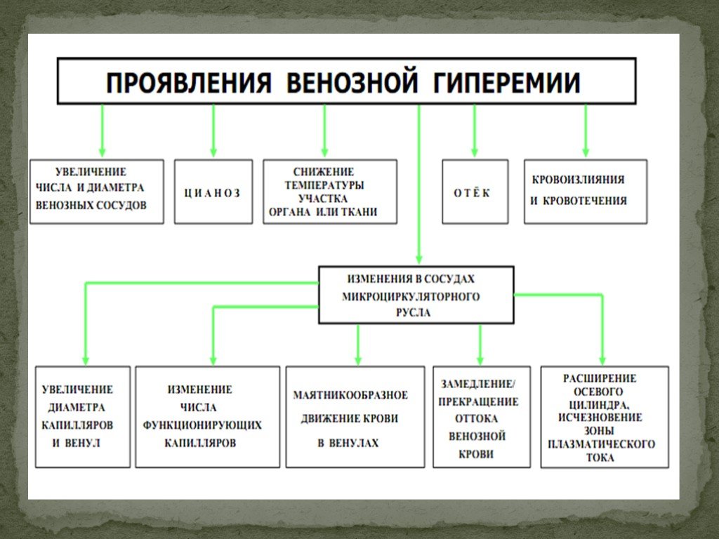 Виды гиперемии схема