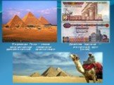 Денежная единица — египетский фунт (гинея). Пирамиды Гизы – самые величественные памятники древнеегипетской цивилизации