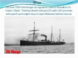 28 June 1904 the Norge ran aground close to Rockall on St. Helen’s Reef. The final death toll was 635 with 160 survivors who spent up to eight days in open lifeboats before rescue. №20 SS Norge