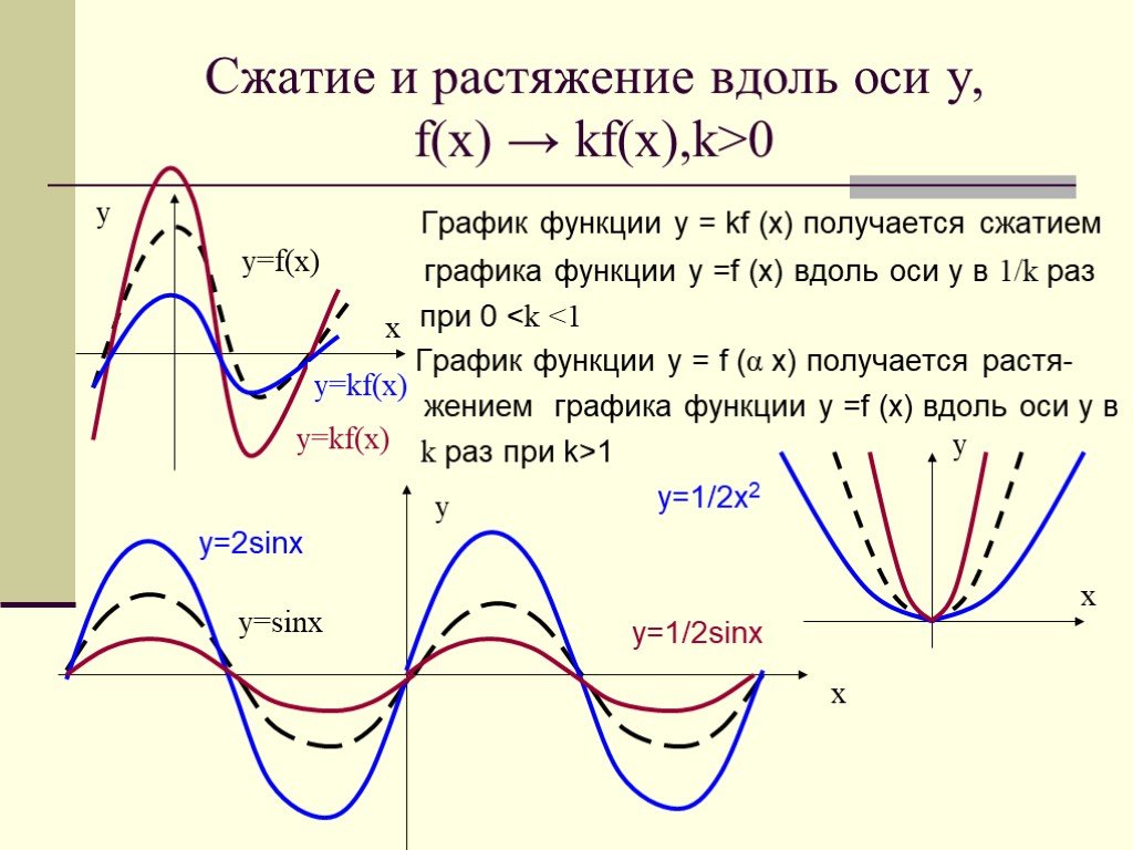 Растяжение и сжатие графиков функций презентация