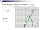 На рисунке изображены графики функций у = -х²+2х+5 и у = 2х+1.Используя графики, решите систему уравнений. у = -х²+2х+5 у = 2х+1 у = -х²+2х+5 у = 2х+1 Ответ: (2; 5) (-2;-3)