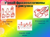 Узнай фразеологизмы по рисункам. Два сапога пара. В подметки не годится. Одного поля ягоды