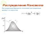 Распределение Максвелла. Распределение Максвелла описывает распределение молекул по скоростям: