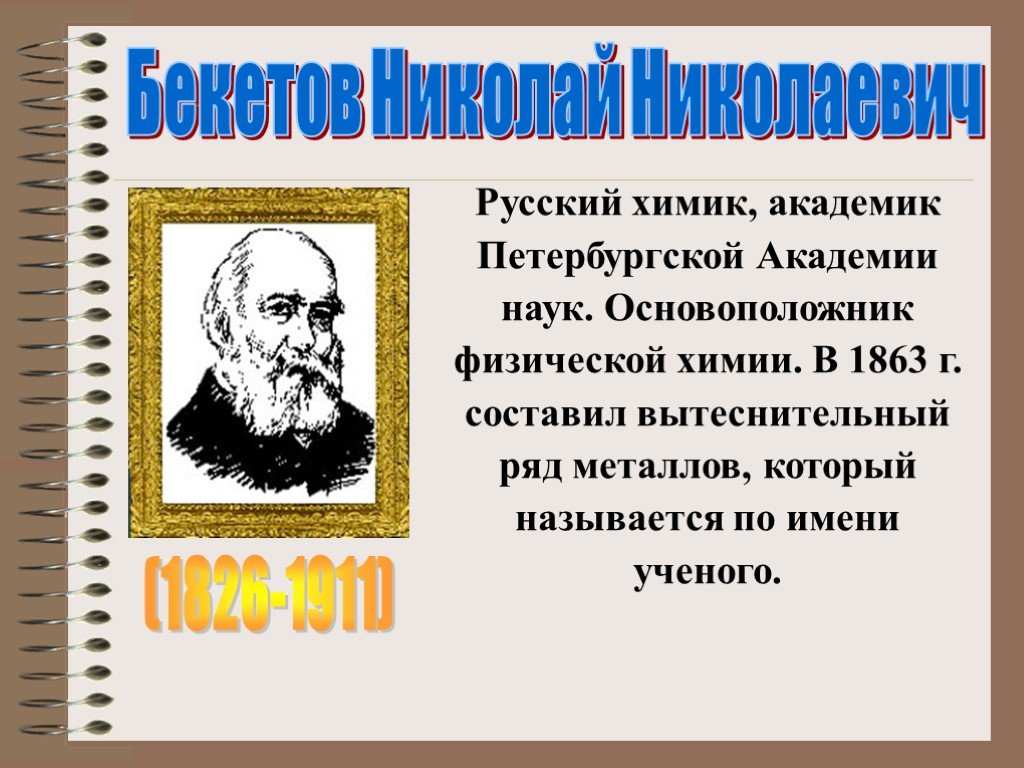 Основоположник физической. Николай Николаевич Бекетов русский Химик академик. Основатель химии. Основоположник химической науки. Ученые по химии 8 класс.