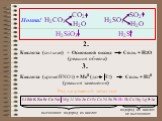 Помни! H2CO3 CO2 H2O H2SO3 SO2 H2SiO3 H2S 2. Кислота (сильная) + Основной оксид Соль + H2O (реакция обмена). 3. Кислота (кроме HNO3) + Ме0 (до H2) Соль + Н20 (реакция замещения). Li Rb K Ba Sr Ca Na Mg Al Mn Zn Cr Fe Co Ni Sn Pb H2 Sb Cu Hg Ag Pt Au. вытесняют водород из кислот. водород из кислот не