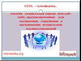 СЕТЬ - платформа, онлайн социальная сервис или веб-сайт, предназначенные для построения, отражения и организации социальных взаимоотношений
