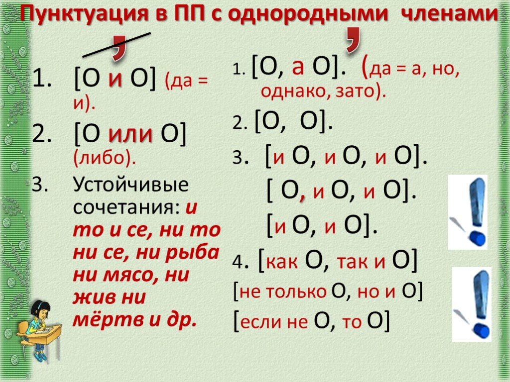 Знаки препинания в предложениях с однородными чл предложения 5 класс презентация