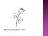 Шаг 11. А на черешке нарисуем листики. Они у розы яйцевидной формы.