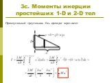 3c. Моменты инерции простейших 1-D и 2-D тел. Прямоугольный треугольник. Ось проходит через катет