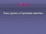 6 класс. Тема урока «Строение цветка»