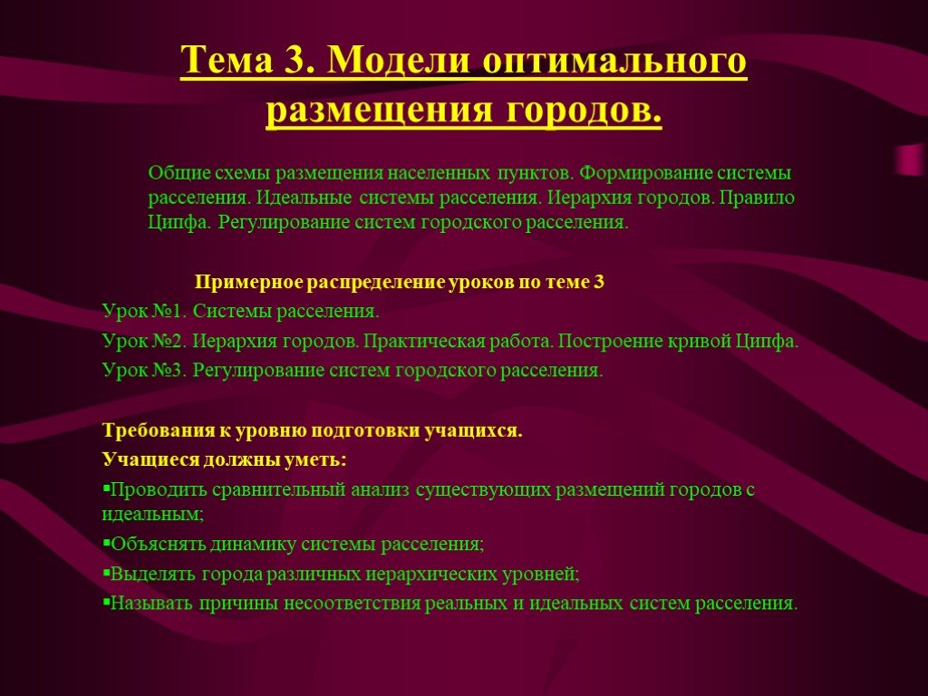 Динамика объясняет. Модели размещения городов. Модель оптимального размещения города. Модели размещения городов схемы. Идеальная система расселения.