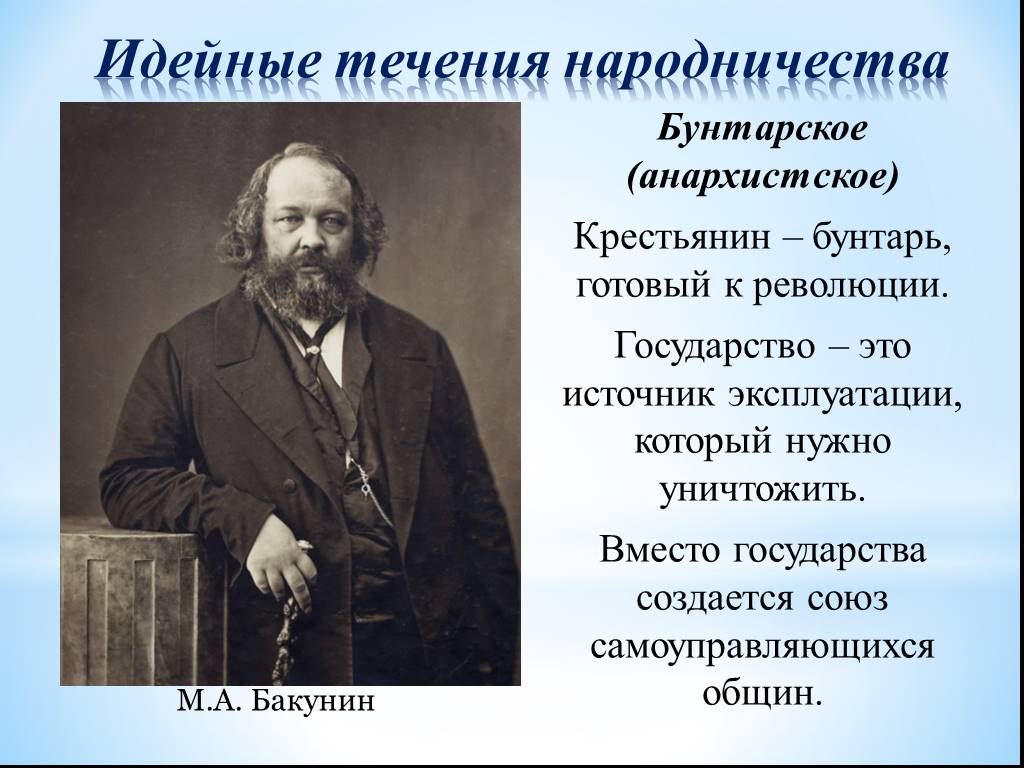 Готов к революции. М А Бакунин народничество. Бакунин идеология.