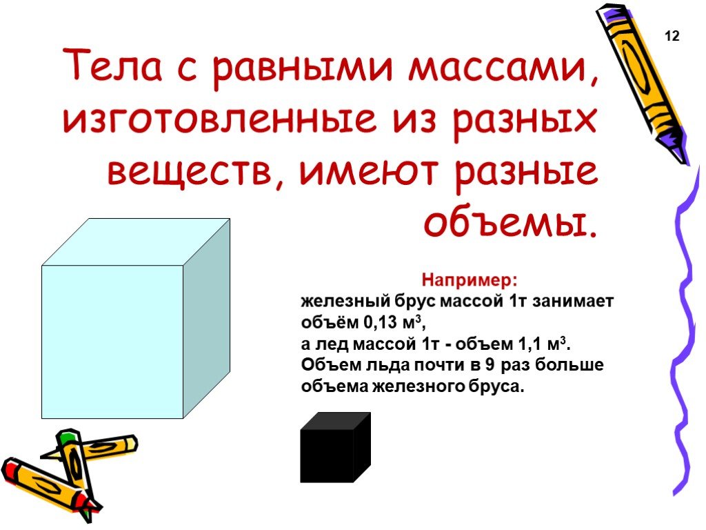 Тело из разных веществ. Тела изготовленные из разных веществ. Равные тела имеют разные объемы. Тела с разными массами изготовленные из разных веществ имеют. Тела с равными массами изготовленные из разных веществ.