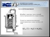 ПОГЛОТИТЕЛЬНАЯ БАШНЯ. Абсорбция триоксида серы из газовой смеси и превращение его в серную кислоту. В качестве поглотителя используют концентрированную серную кислоту, а не воду. SO3 (Г) + H2O = H2SO4
