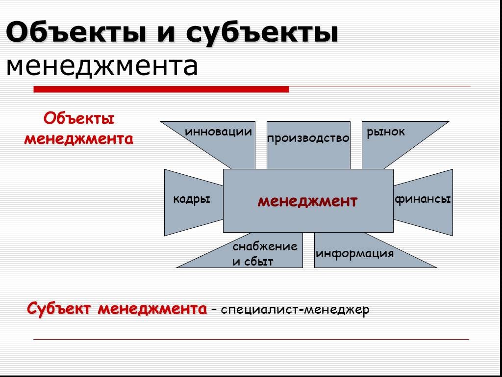 Объект управления определяет вид управления схема