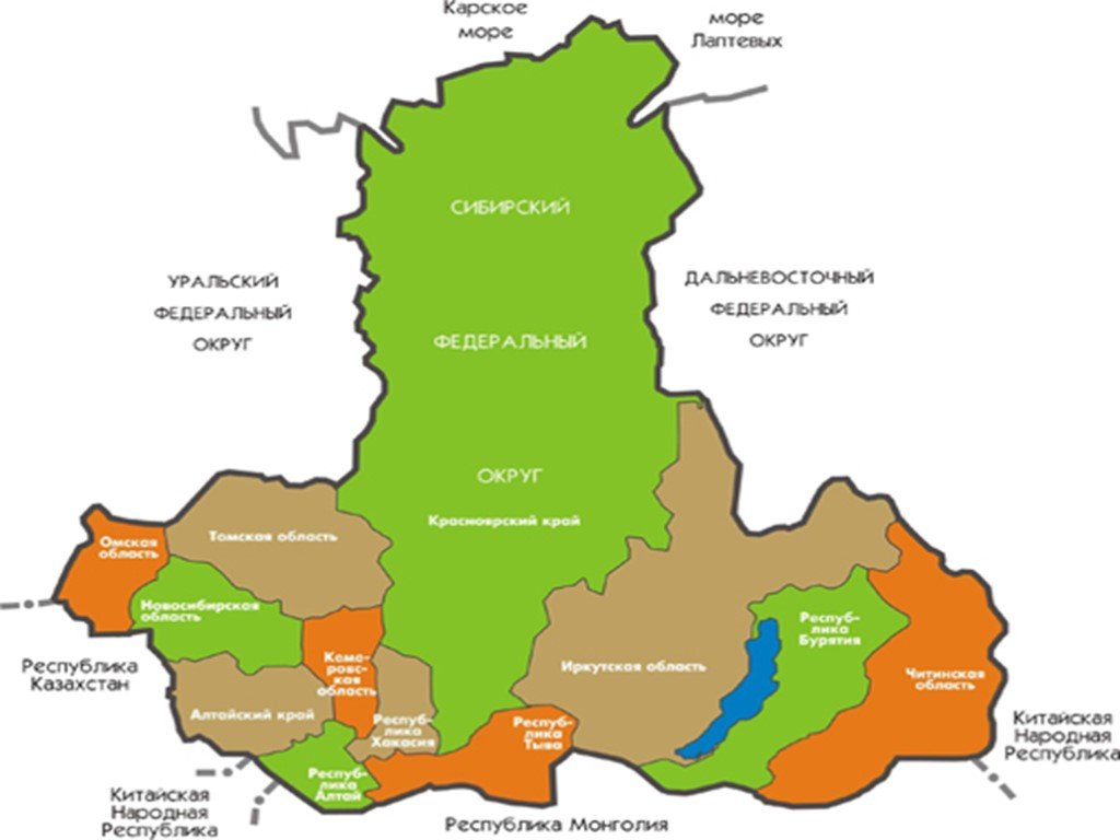 Какие субъекты входят в сибирь. Сибирский федеральный округ на карте. Сибирский федеральный округ карта 2021. Сибирский федеральный округ границы. Сибирский федеральный округ карта с областями.
