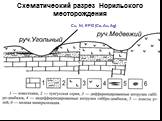Схематический разрез Норильского месторождения. Cu, Ni, EPG (Co, Au, Ag)