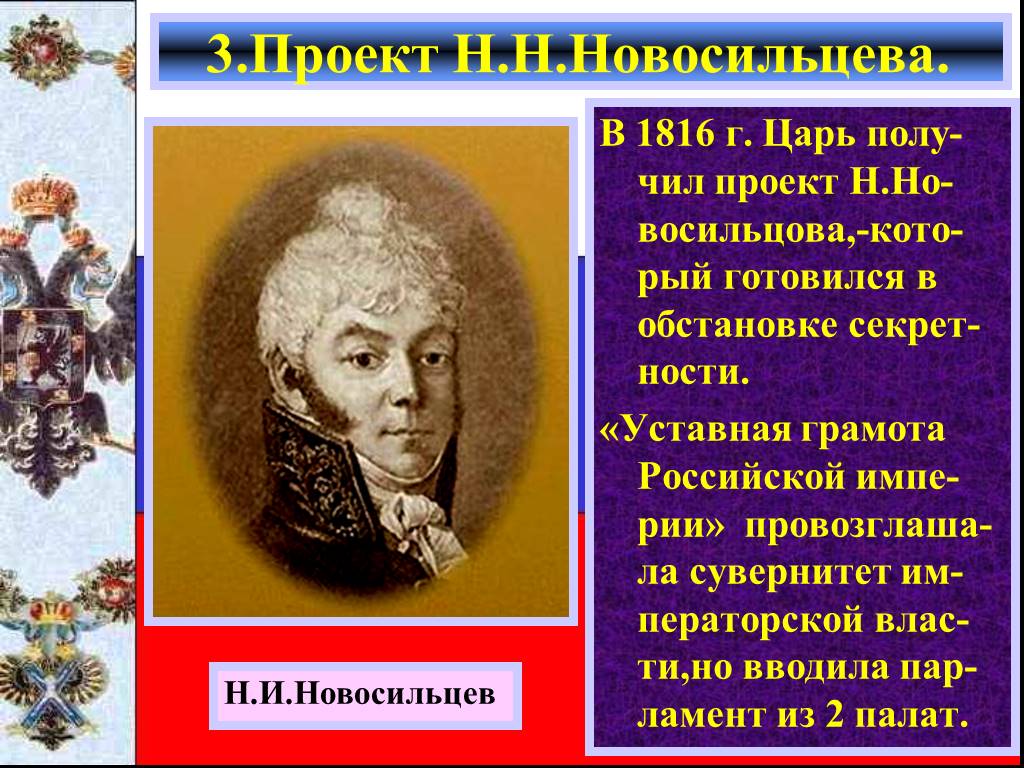 Конституционный проект н н новосильцева. Проект Новосильцева 1820. 1816 Новосильцев н н. 1818 Проект Новосильцева. Проект н н Новосильцева 1818.