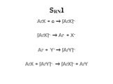 SRN1. ArX + e  [ArX]-. [ArX]-.  Ar. + X- Ar. + Y-  [ArY]-. ArX + [ArY]-.  [ArX]-. + ArY