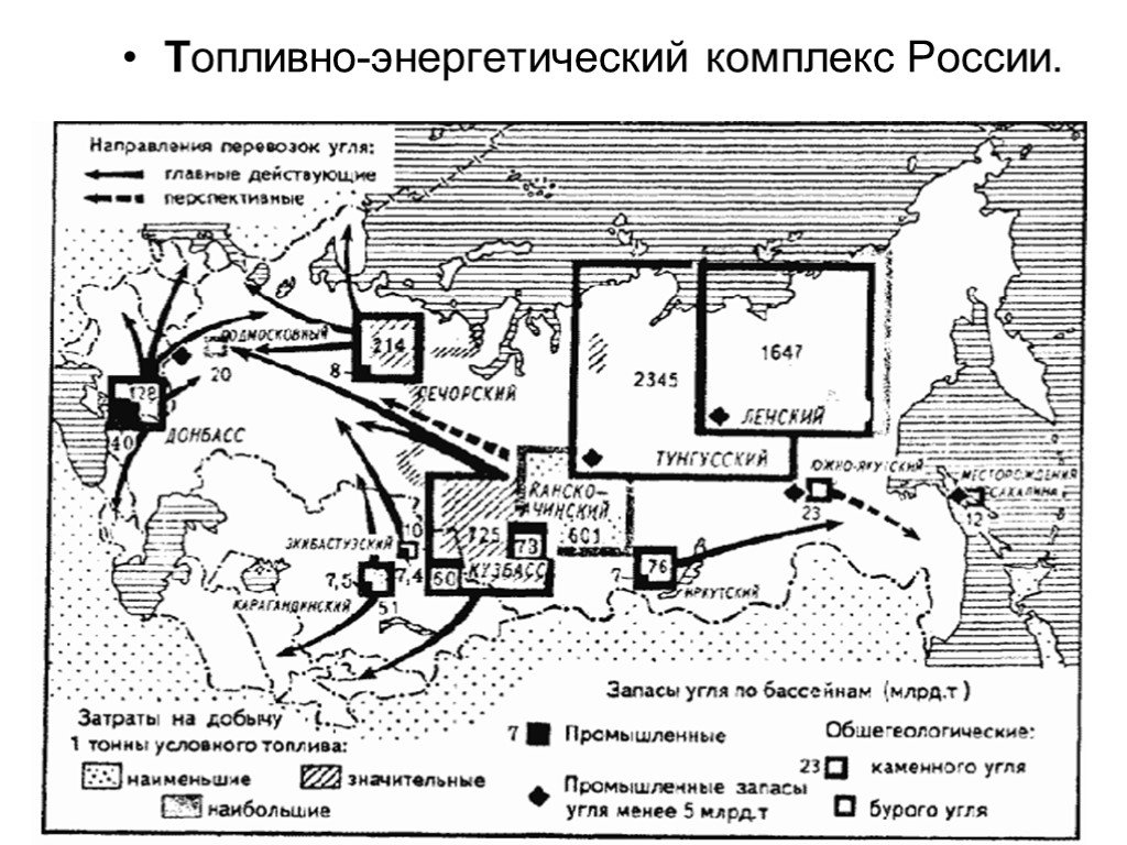 Топливно энергетический комплекс карта