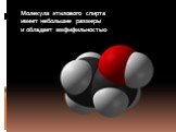 Молекула этилового спирта имеет небольшие размеры и обладает амфифильностью