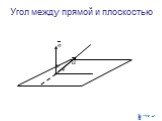 Угол между прямой и плоскостью. φ