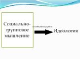 Социально-групповое мышление. систематизируется. Идеология