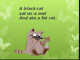 A black cat sat on a mat And ate a fat rat.