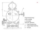 Парогенератор ПГВ-1000М с опорами (вид на днище): 1 – парогенератор, 2 – гидроамортизатор, 3 – опора.