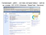 Организация работ: cистема интерактивных сайтов на основе MS WSS (Windows SharePoint Services)