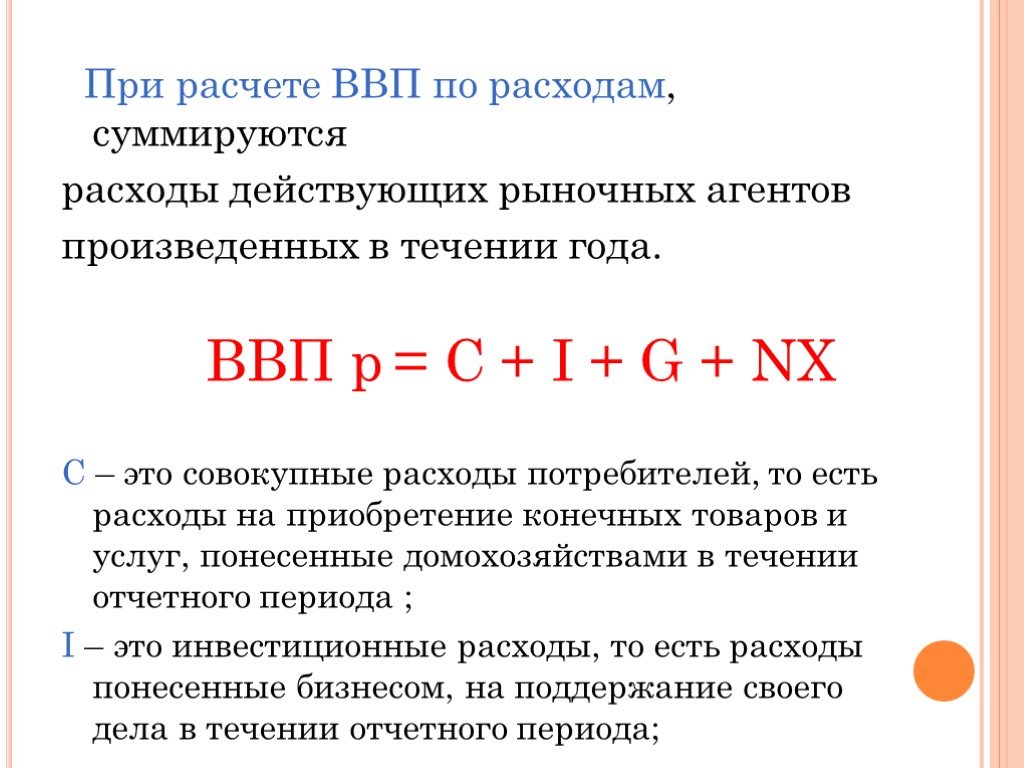 Инвестиции учитываются при расчете ввп