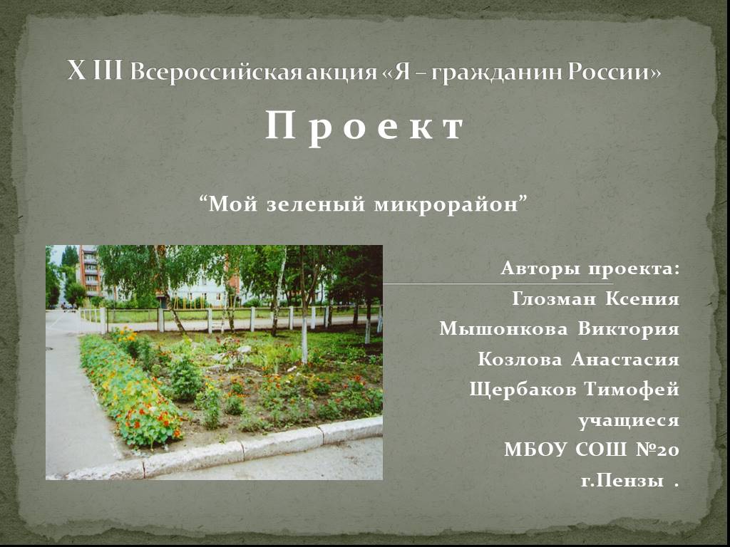 Проект мой микрорайон