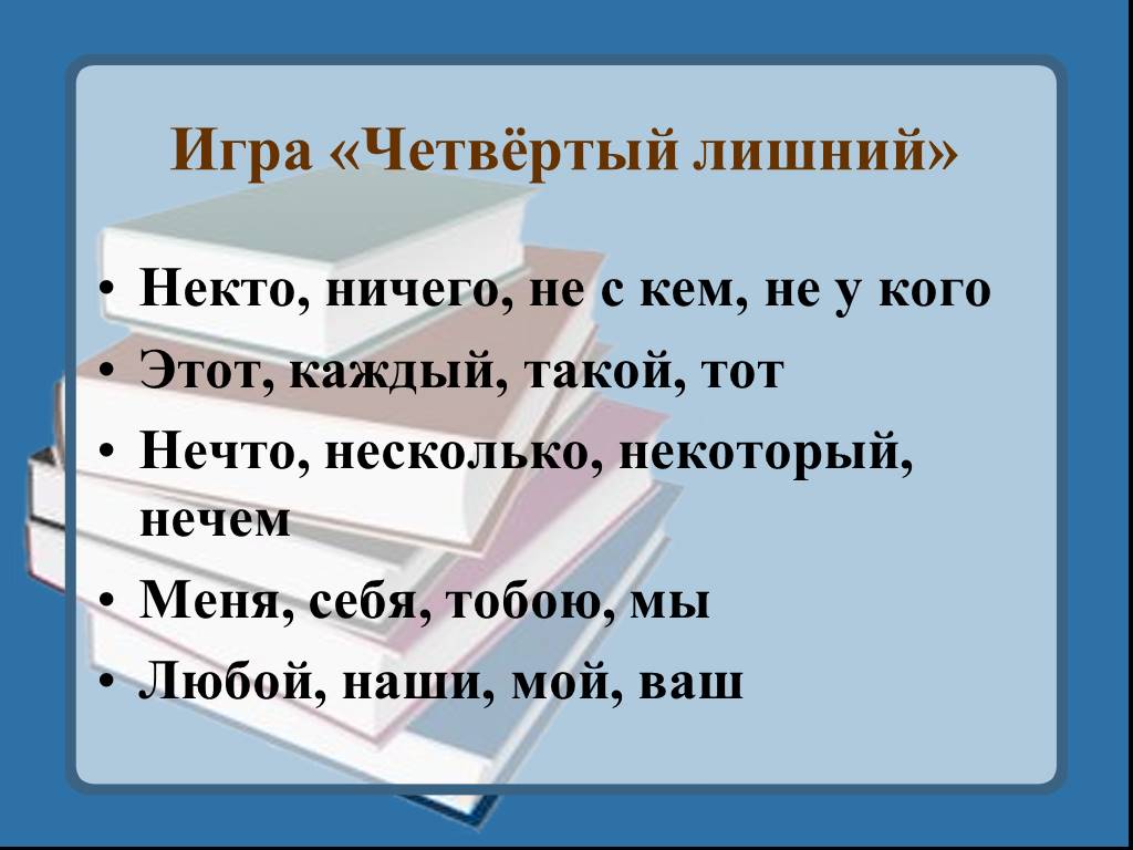 Игра по теме местоимение 6 класс презентация